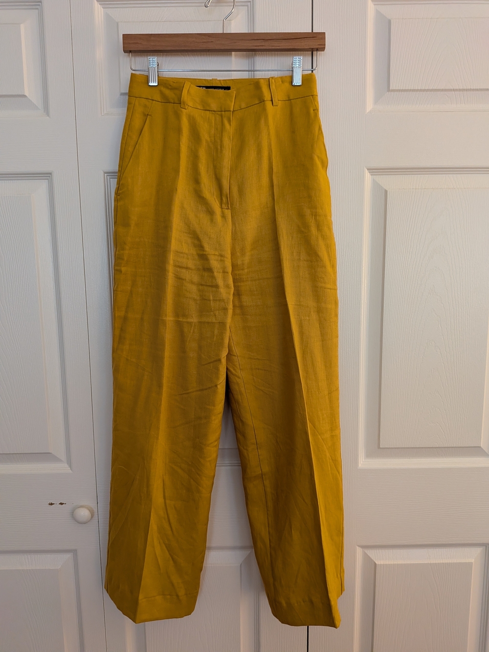 Zara Wide Leg Pants in Mustard Yellow